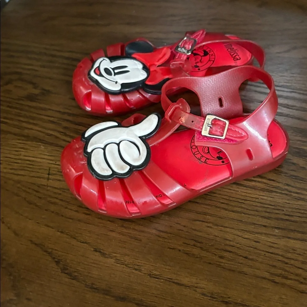 Mini Melissa Red Kids Sandals with Character Design